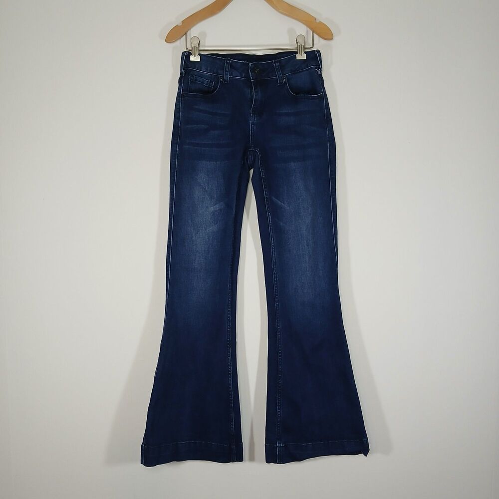 Cowgirl Tuff Trouser Jeans Dark Wash Western Flare 24x31 Cowgirl Flare Rodeo